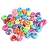 100 Gm, 9mm Big Hole Acrylic Round Beads