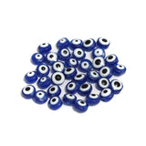 100 Pcs 6-10mm Evil Eye Disc Beads Blue