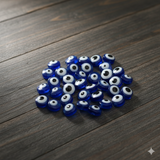 100 Pcs 6-10mm Evil Eye Disc Beads Blue