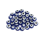 100 Pcs 6-10mm Evil Eye Disc Beads Blue