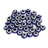 100 Pcs 6-10mm Evil Eye Disc Beads Blue