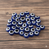 100 Pcs 6-10mm Evil Eye Disc Beads Blue