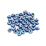 100 Pcs 6-10mm Evil Eye Disc Beads Blue