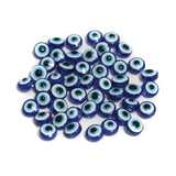 100 Pcs 6-10mm Evil Eye Disc Beads Blue