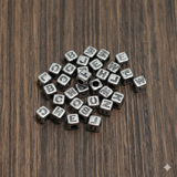 100 gm, Acrylic Square A to Z Alphabet Letter Beads 6mm