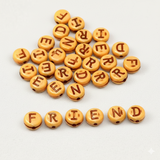 100 gm, FRIEND Acrylic Alphabet Beads 9mm