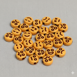 100 gm, 9mm Acrylic Round Smiley Beads