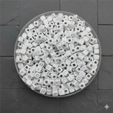 100 gm, Acrylic Square A to Z Alphabet Letter Beads White 6mm