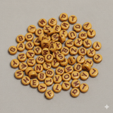 100 gm, 6mm Acrylic Round A to Z Alphabet Letter Beads