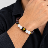 Capricorn Garnet & White Stone Bracelet