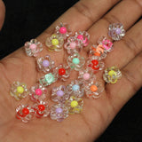 100 Pcs, 12x5mm Transparent Flower Acrylic Beads Assorted Color