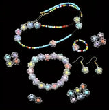 100 Pcs, 12x5mm Transparent Flower Acrylic Beads Assorted Color