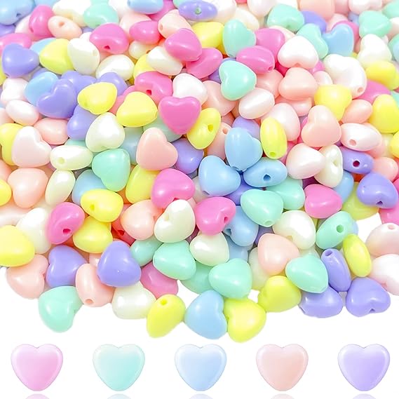 Acrylic Multicolor Heart Beads_ACRB-804-1