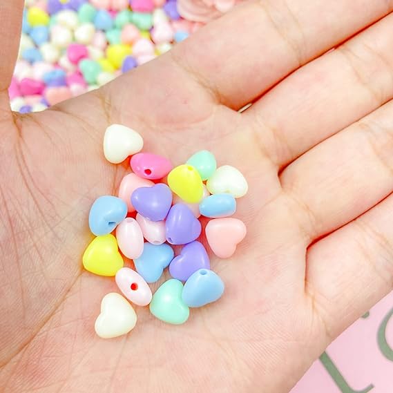 Acrylic Multicolor Heart Beads_ACRB-804-3
