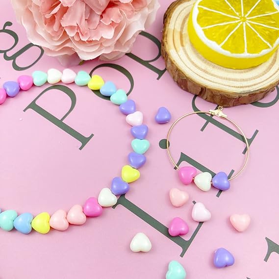 Acrylic Multicolor Heart Beads_ACRB-804-5