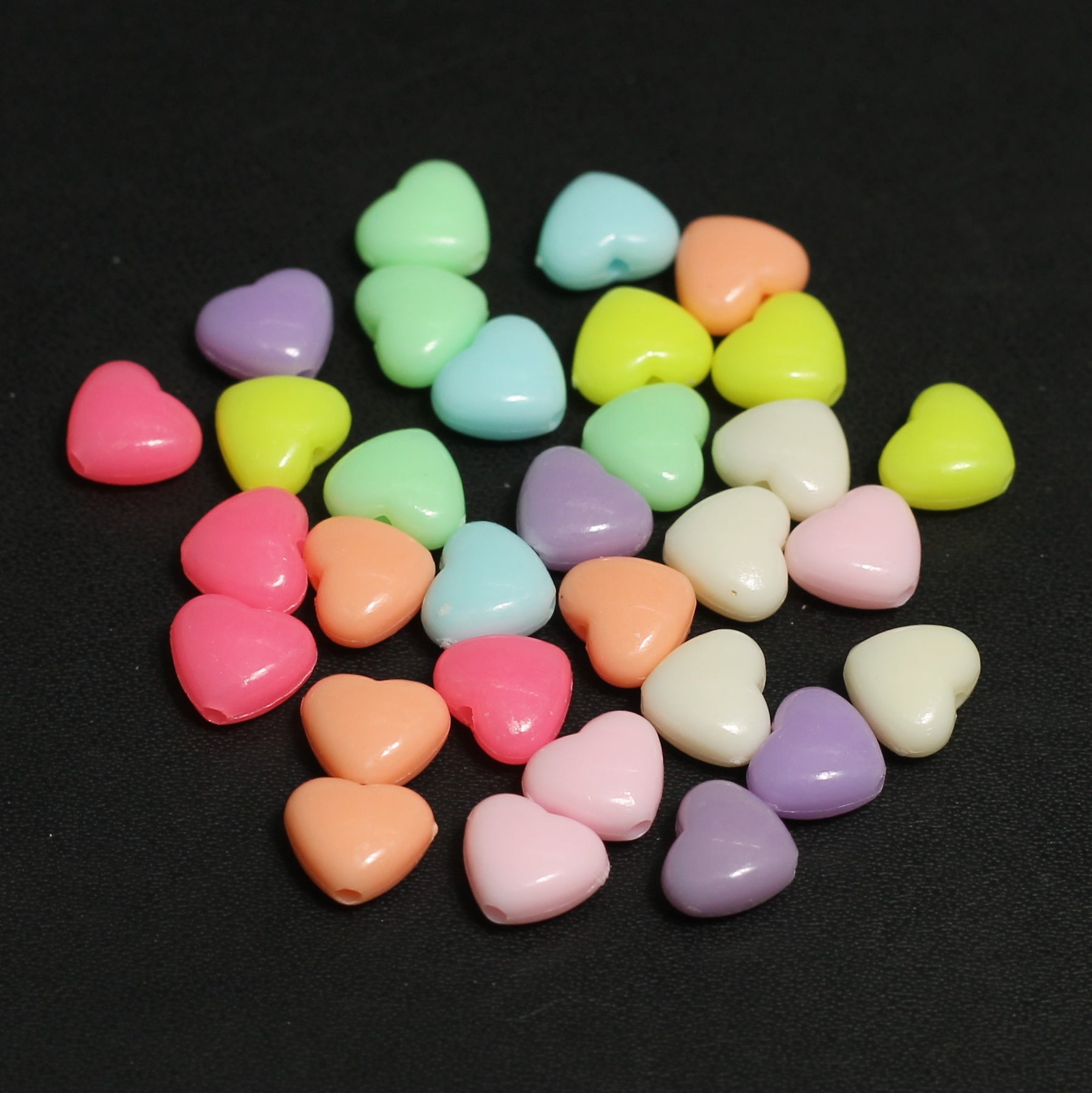 Acrylic Multicolor Heart Beads_ACRB-804