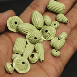 4-25 mm,Vintage Brass Beads Green Color, Assorted Shape And Sizes