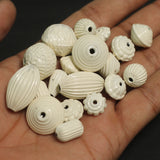 6-25 mm,Vintage Brass Beads White Color, Assorted Shape And Sizes