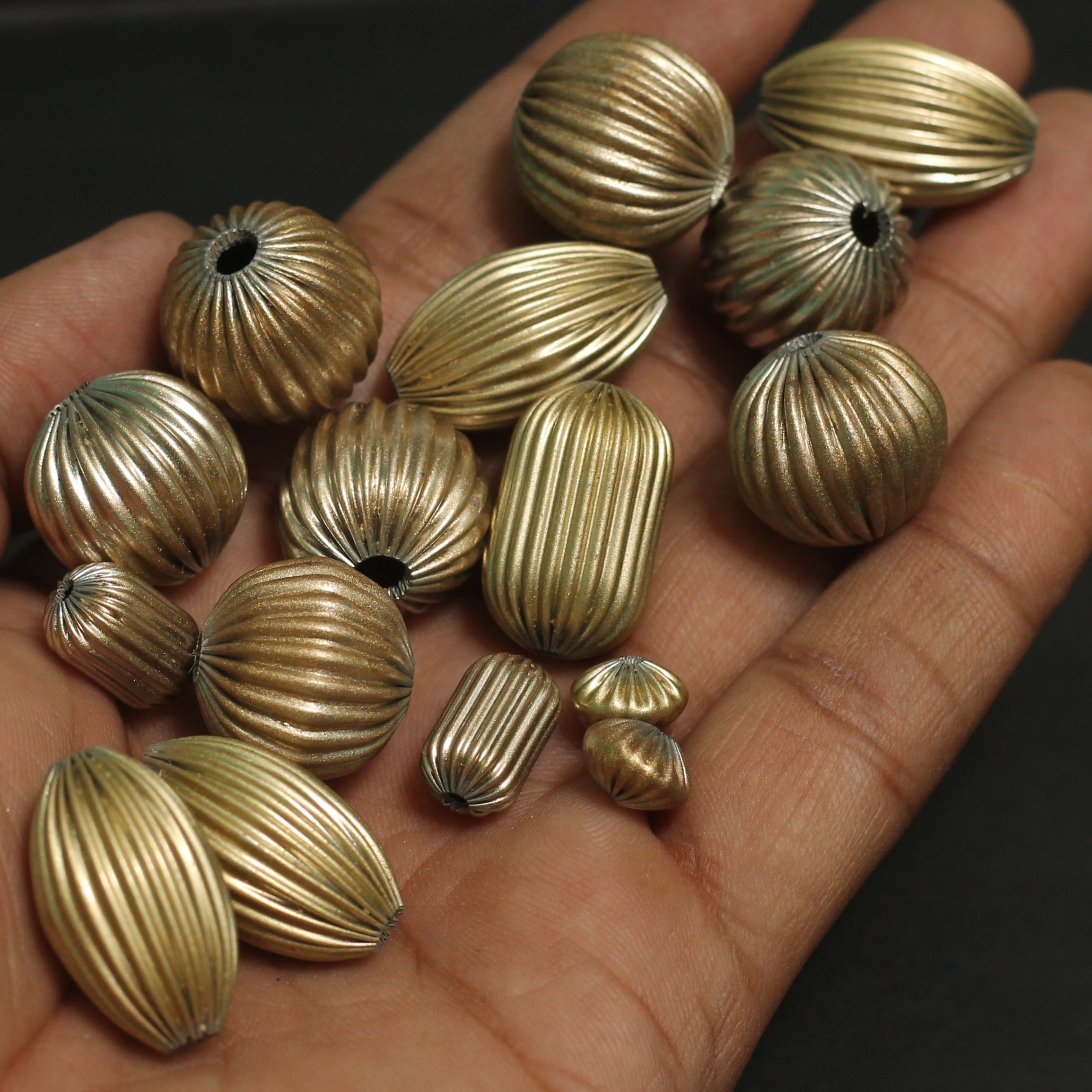 8-25 mm,Vintage Brass Beads Golden Color, Assorted Shape And Sizes