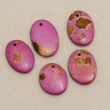 20 Pcs Flat Oval Bone Pendants 28x19mm