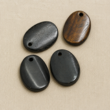 10 Pcs Flat Oval Bone Pendants 29x21mm