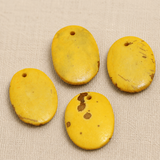 20 Pcs Flat Oval Bone Pendants 27x21mm
