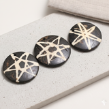 10 Pcs Flat Round Bone Pendants 30mm