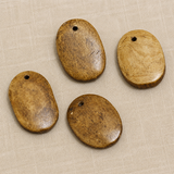 20 Pcs Flat Oval Bone Pendants 28x19mm