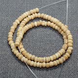 5 Strings Bone Rondelle Beads Cream 4 mm