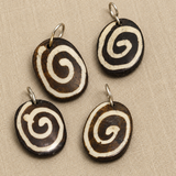 10 Pcs Flat Oval Bone Pendants 29x19mm