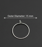 92.5 Sterling Silver 15mm Creole