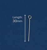92.5 Sterling Silver 30mm Eyepin