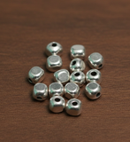 92.5 Sterling Silver 4mm Square Beads