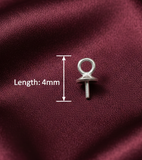 92.5 Sterling Silver Bail with Little Pin and Loop 4mm