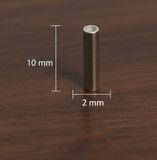 92.5 Sterling Silver 10x2mm Straight Tube Spacer Beads