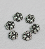 92.5 Sterling Silver Flower Spacer Bead 6x4mm