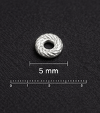 92.5 Sterling Silver 5mm Shiny Tyre Spacer Beads
