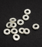 92.5 Sterling Silver 5mm Shiny Tyre Spacer Beads
