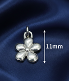 92.5 Sterling Silver Round Flower Charm 11mm