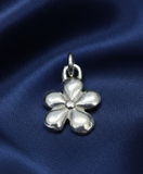 92.5 Sterling Silver Round Flower Charm 11mm