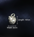 92.5 Sterling Silver Cocoon Charm 10x6mm