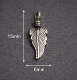 92.5 Sterling Silver 15mm Feather Charm