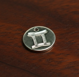 92.5 Sterling Silver GEMINI Charm 12mm