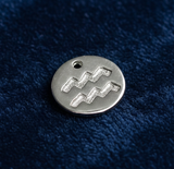 92.5 Sterling Silver AQUARIUS Charm 12mm