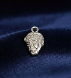 92.5 Sterling Silver King Face Charm 13x9mm