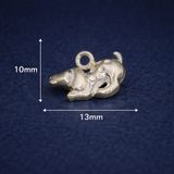 92.5 Sterling Silver Dog Charm 13x10mm