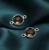 92.5 Sterling Silver Round Connector 8mm