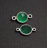 92.5 Sterling Silver Round Connector 8mm