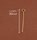 Sterling Silver 30mm Eyepin