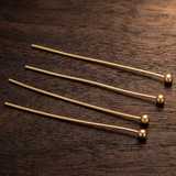 Gold Plated Sterling Silver Headpin with Ball